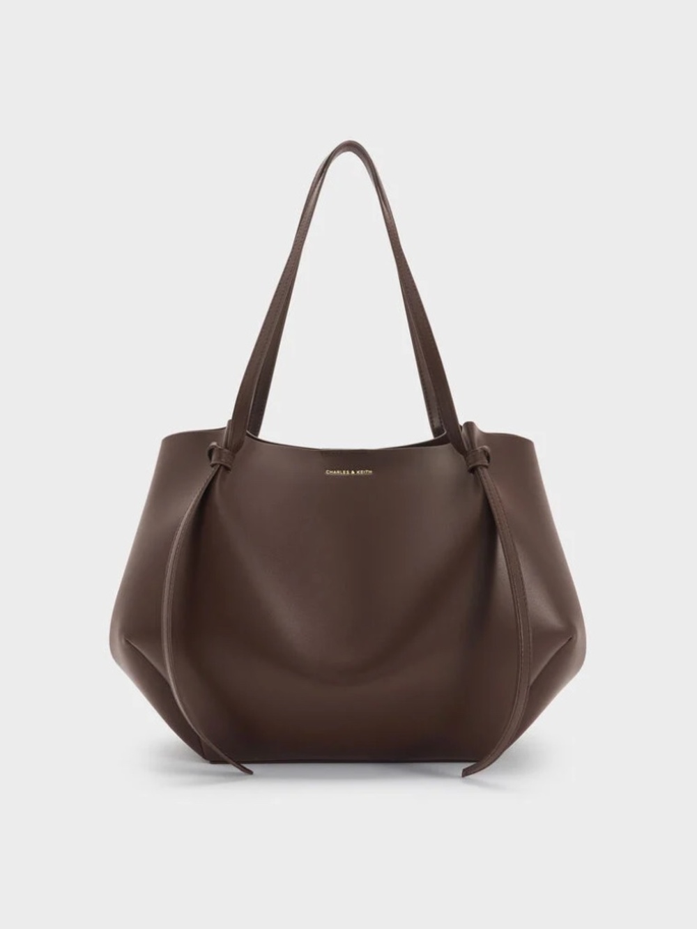 Charles & Keith - XL Calla Tote Bag - Espresso Brown